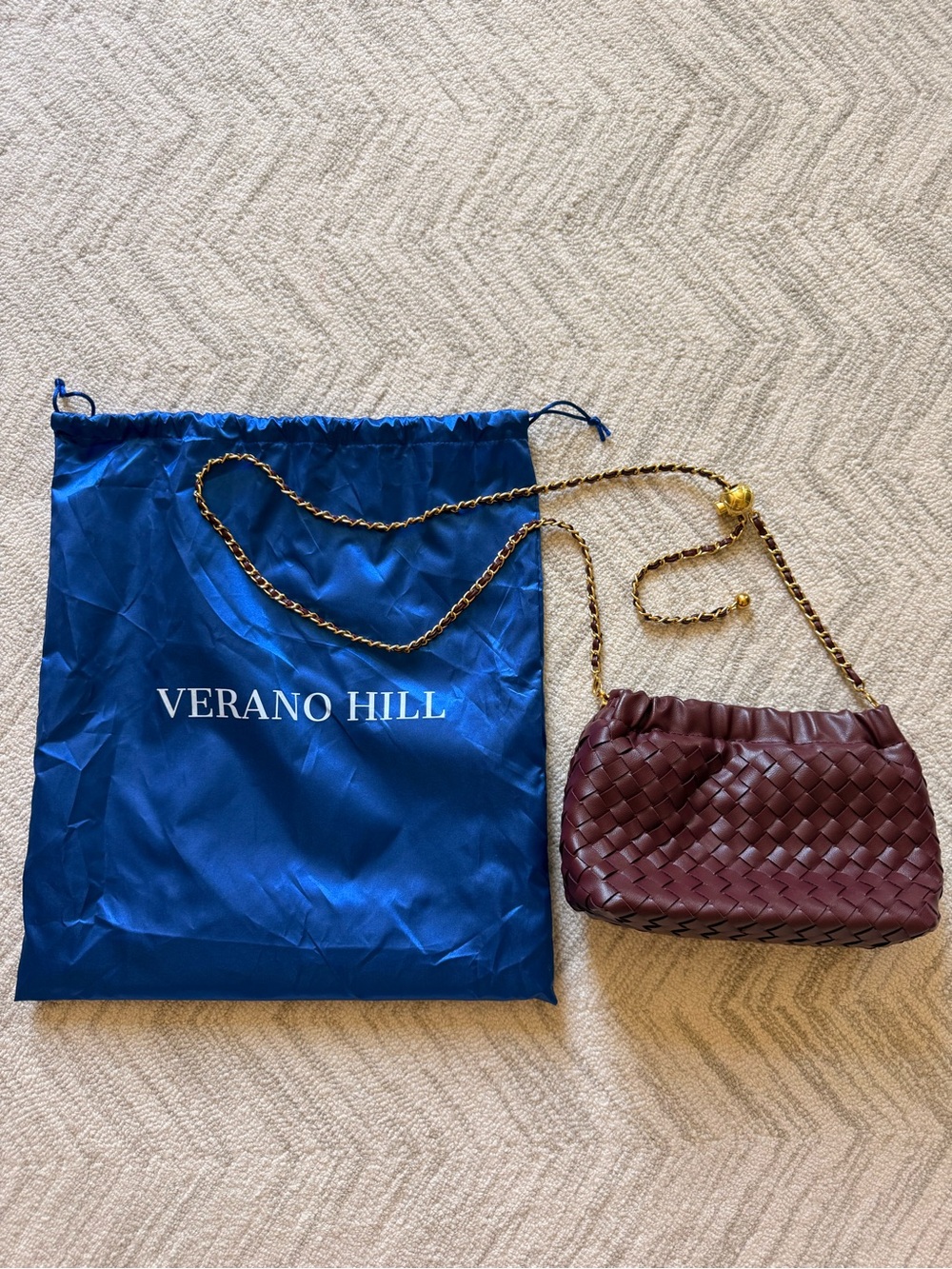 Verano Hill Woven Crossbody Bag in Deep Wine
